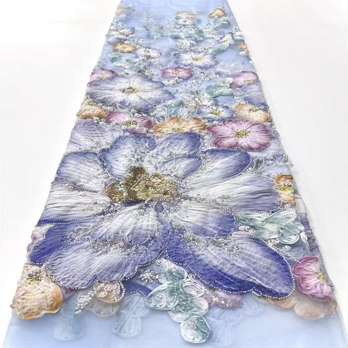 Beaded Tulle Fabric - 5 Yards | COD HN664