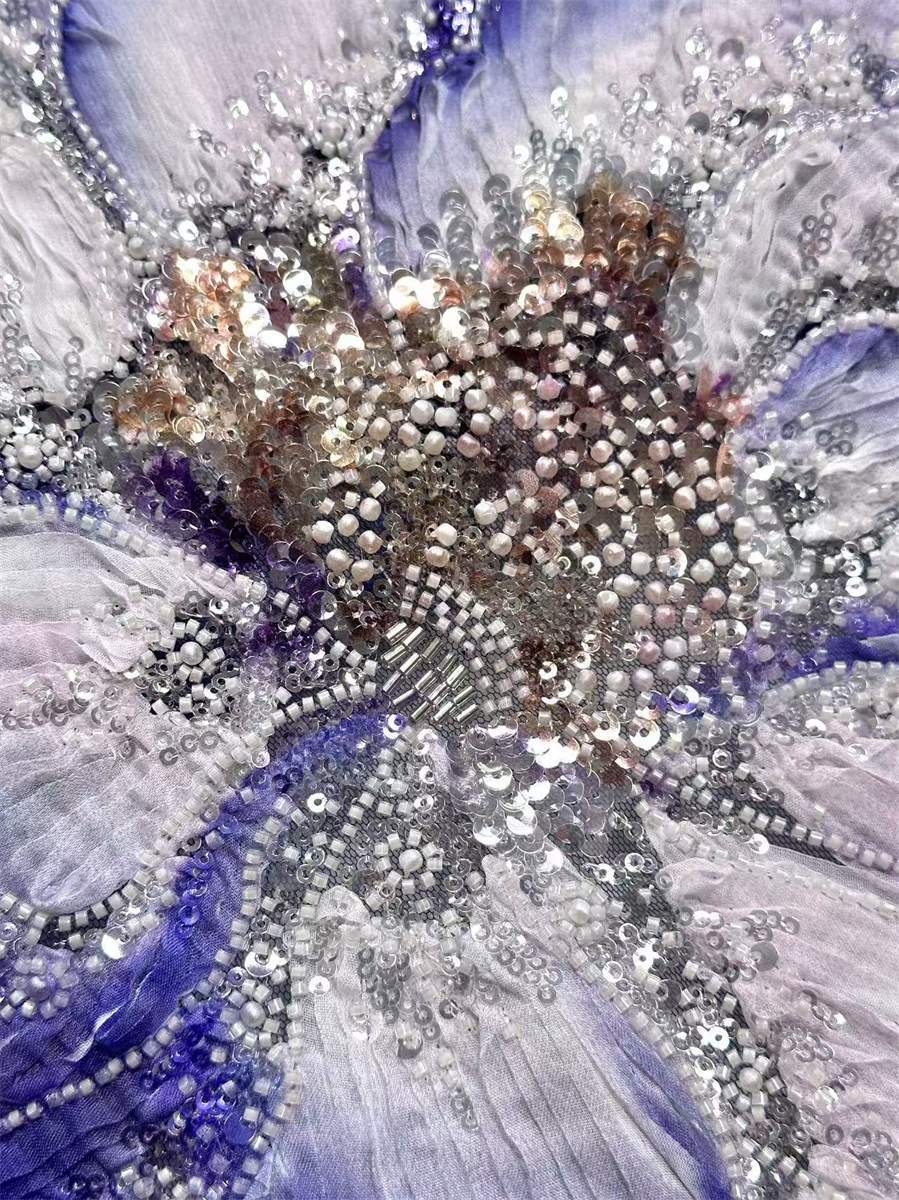 Beaded Tulle Fabric - 5 Yards | COD HN664