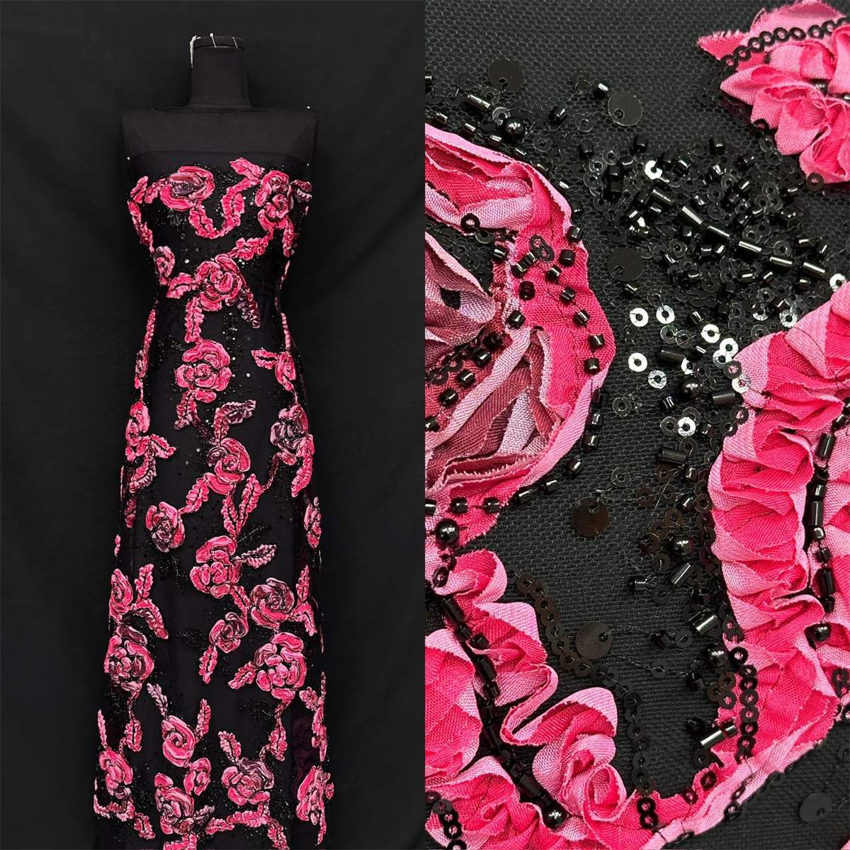 Beaded Tulle Fabric - 5 Yards | COD HN676