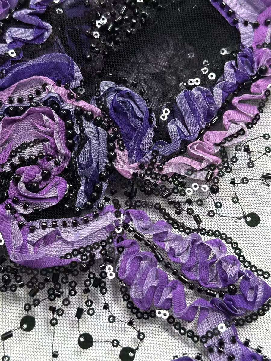 Beaded Tulle Fabric - 5 Yards | COD HN676