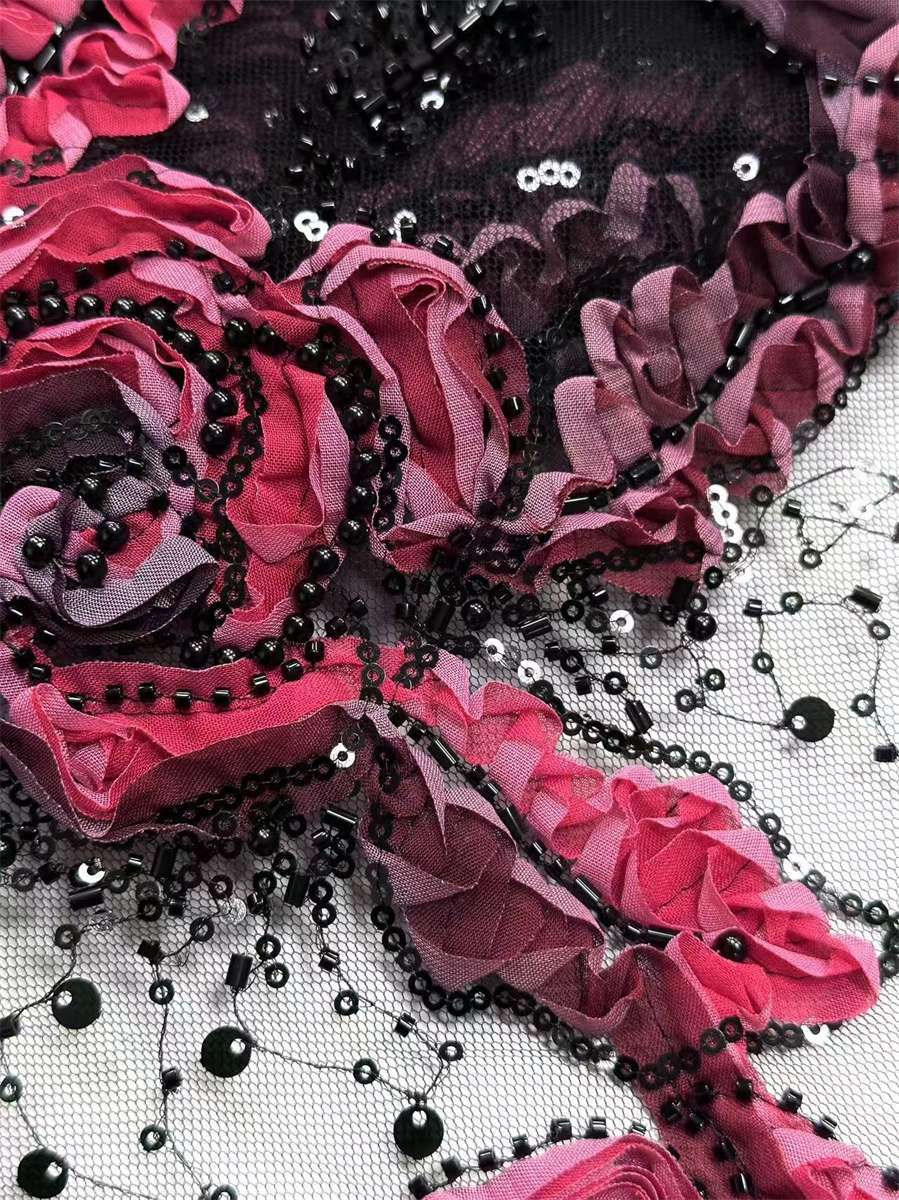 Beaded Tulle Fabric - 5 Yards | COD HN676