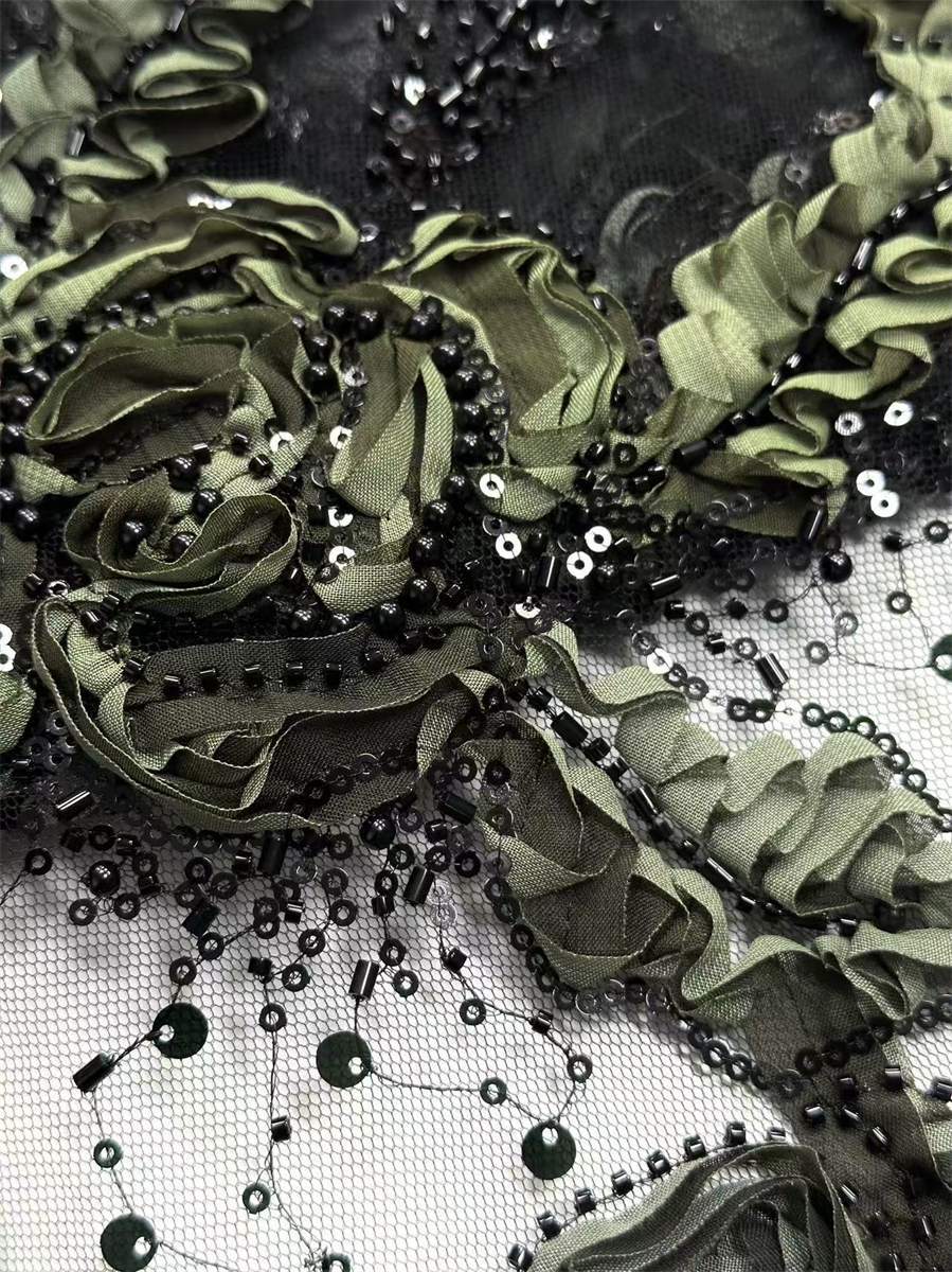 Beaded Tulle Fabric - 5 Yards | COD HN676