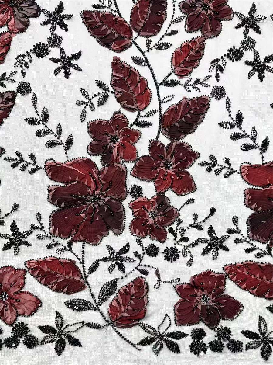 Beaded Tulle Fabric - 5 Yards | COD HN677