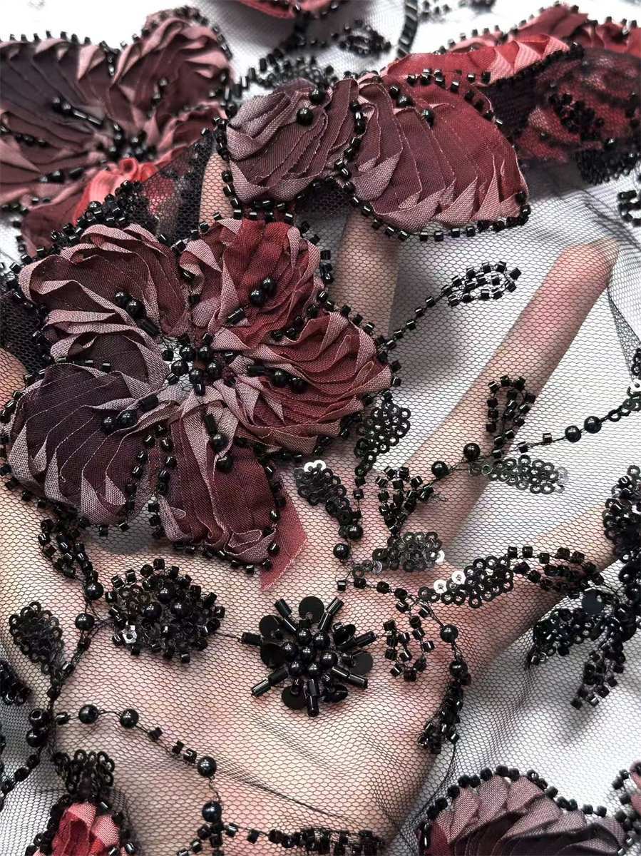 Beaded Tulle Fabric - 5 Yards | COD HN677