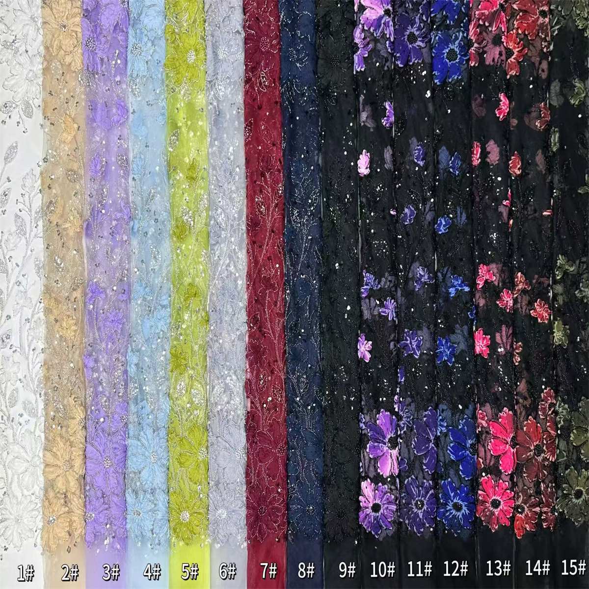 Beaded Tulle Fabric - 5 Yards | COD HN679