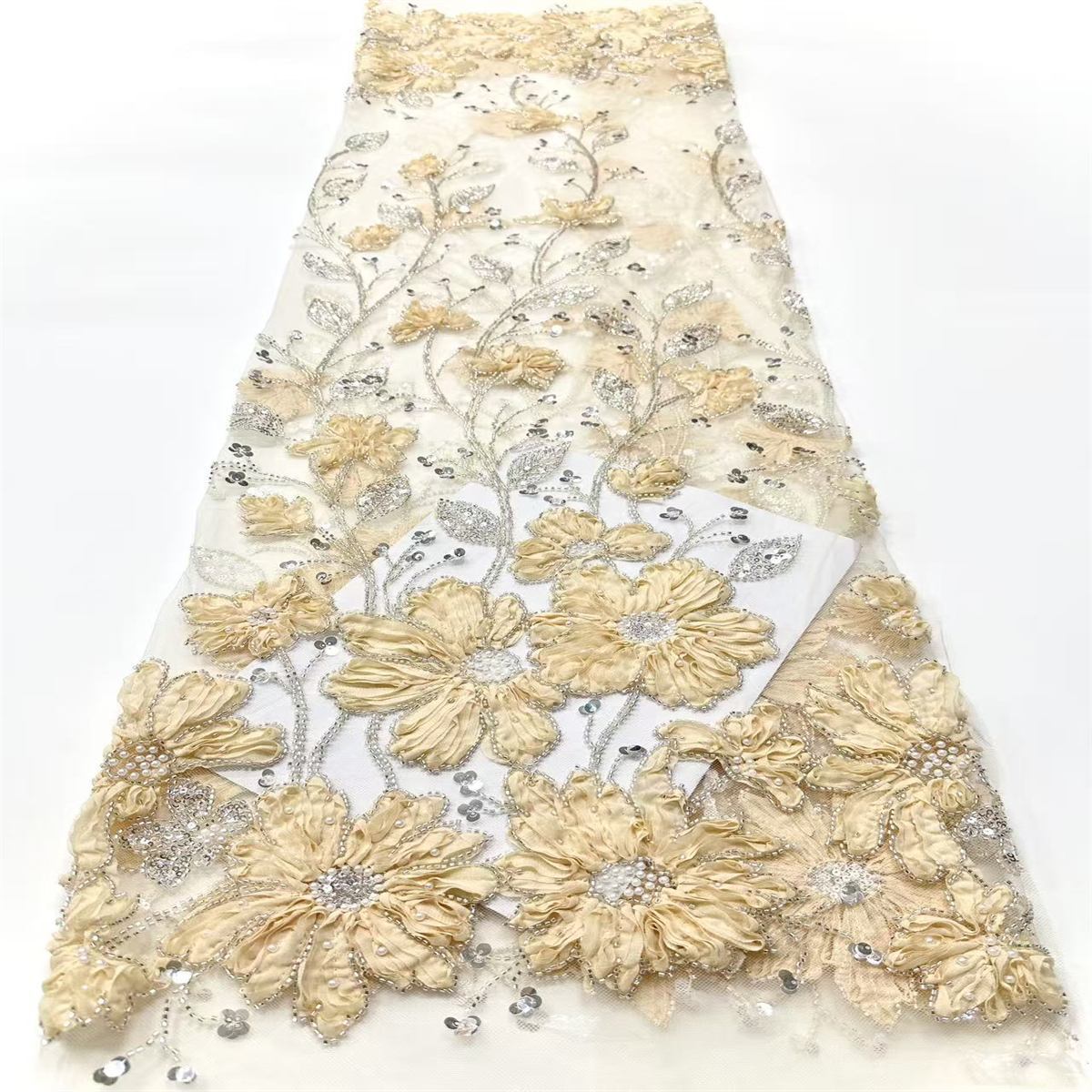 Beaded Tulle Fabric - 5 Yards | COD HN679