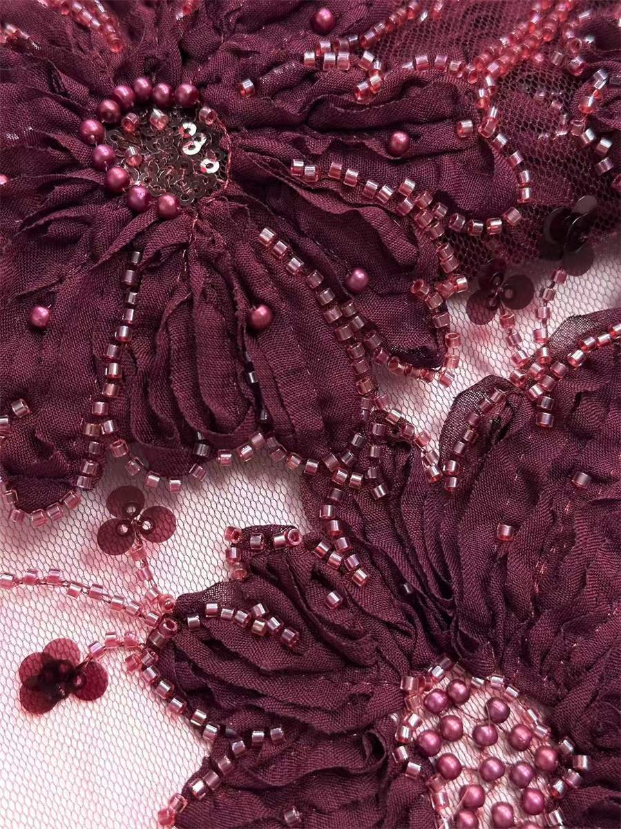 Beaded Tulle Fabric - 5 Yards | COD HN679