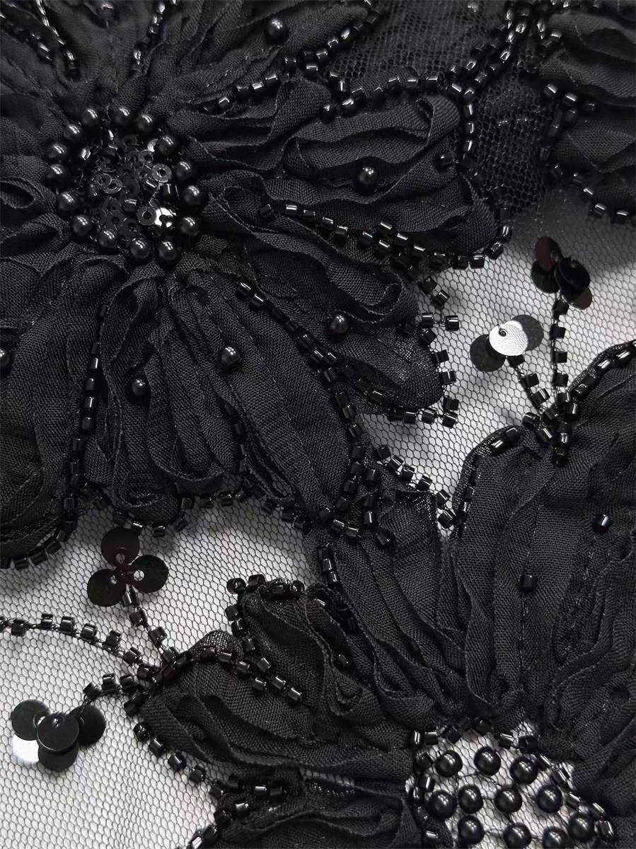 Beaded Tulle Fabric - 5 Yards | COD HN679