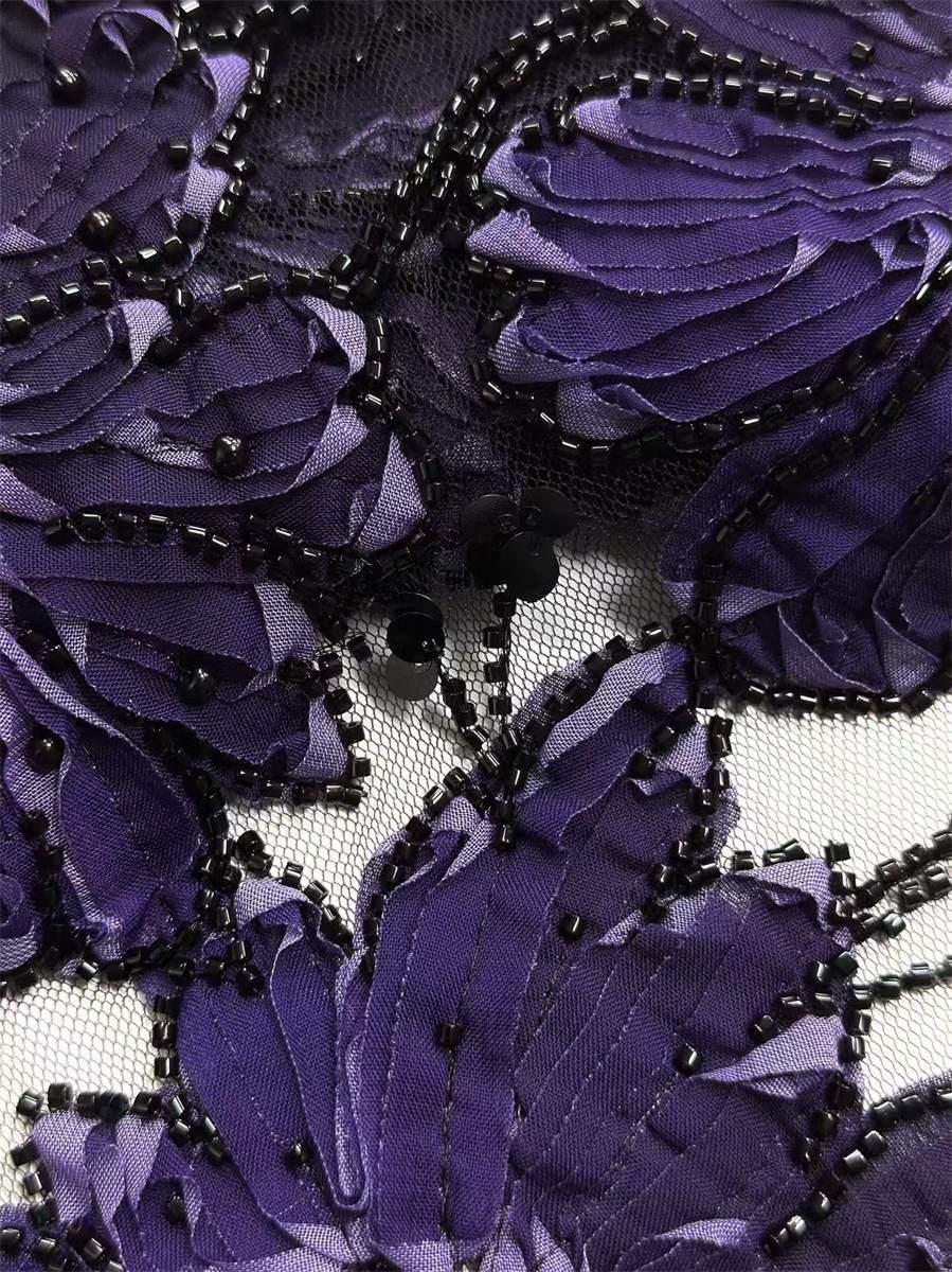 Beaded Tulle Fabric - 5 Yards | COD HN679