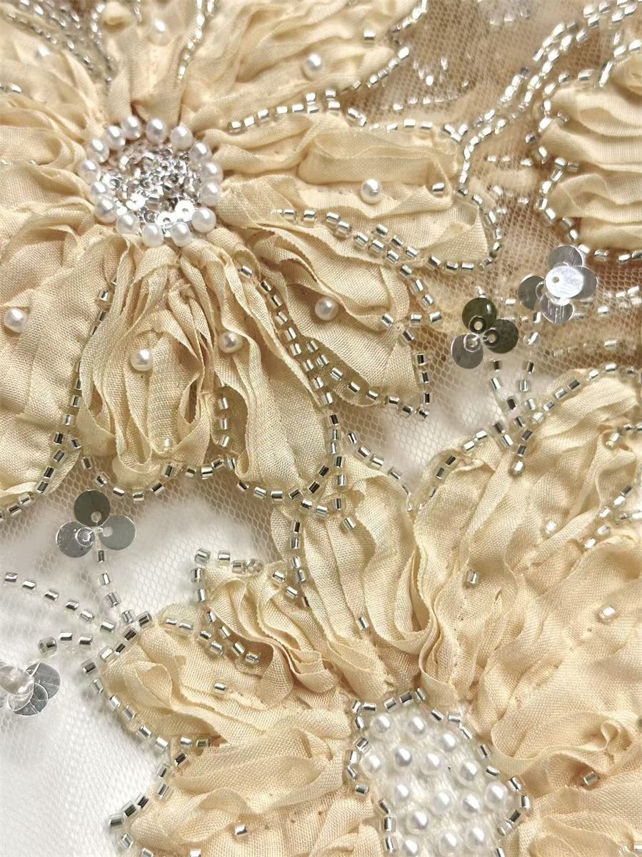 Beaded Tulle Fabric - 5 Yards | COD HN679
