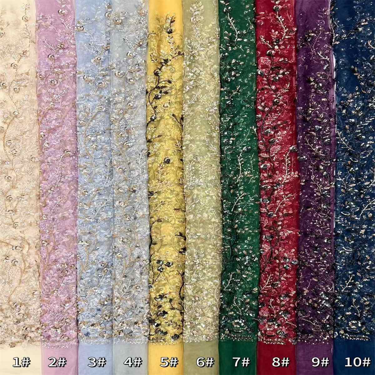 Beaded Tulle Fabric - 5 Yards | COD HN687