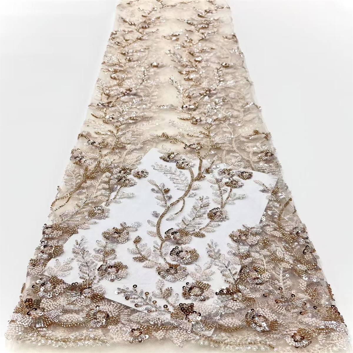 Beaded Tulle Fabric - 5 Yards | COD HN687