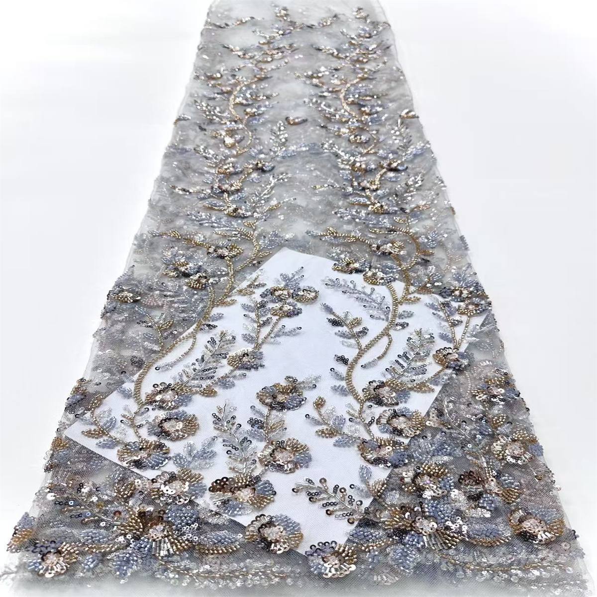 Beaded Tulle Fabric - 5 Yards | COD HN687