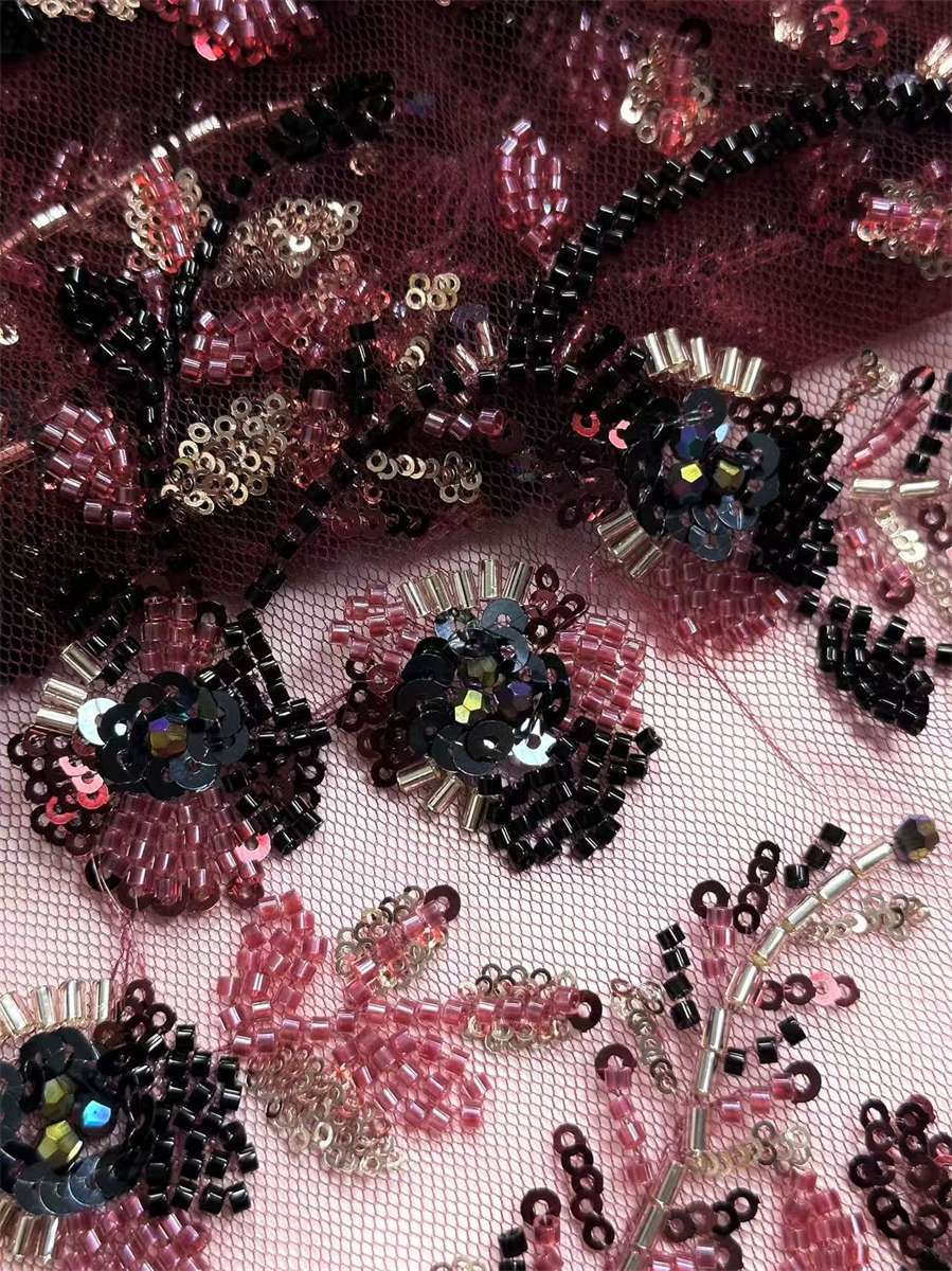 Beaded Tulle Fabric - 5 Yards | COD HN687