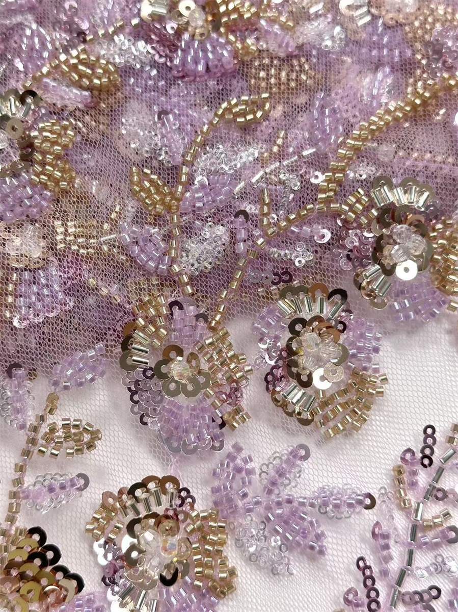 Beaded Tulle Fabric - 5 Yards | COD HN687