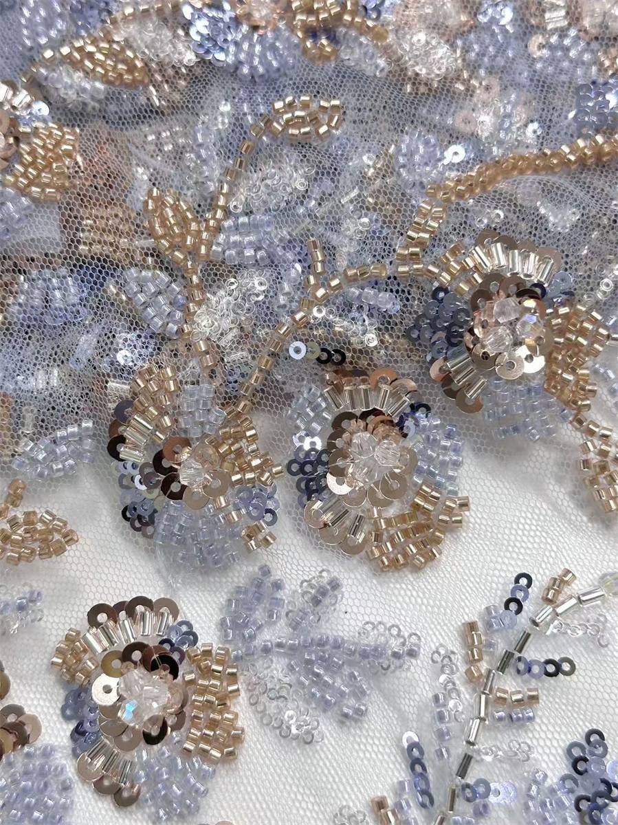 Beaded Tulle Fabric - 5 Yards | COD HN687