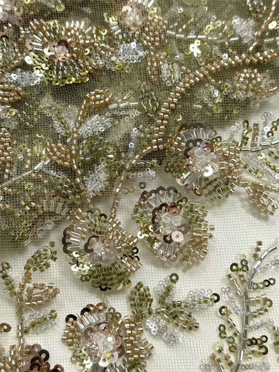 Beaded Tulle Fabric - 5 Yards | COD HN687