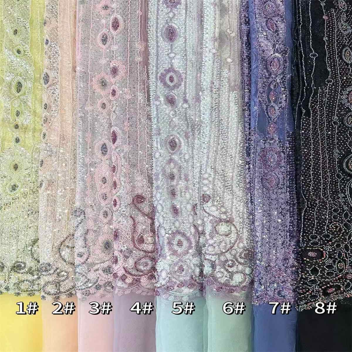 Beaded Tulle Fabric - 5 Yards | COD HN691