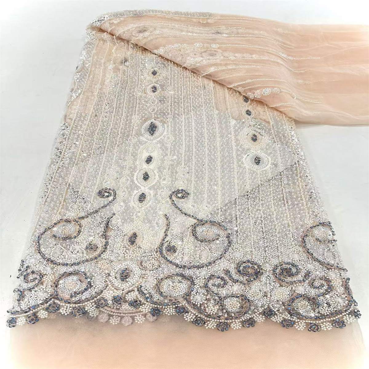 Beaded Tulle Fabric - 5 Yards | COD HN691