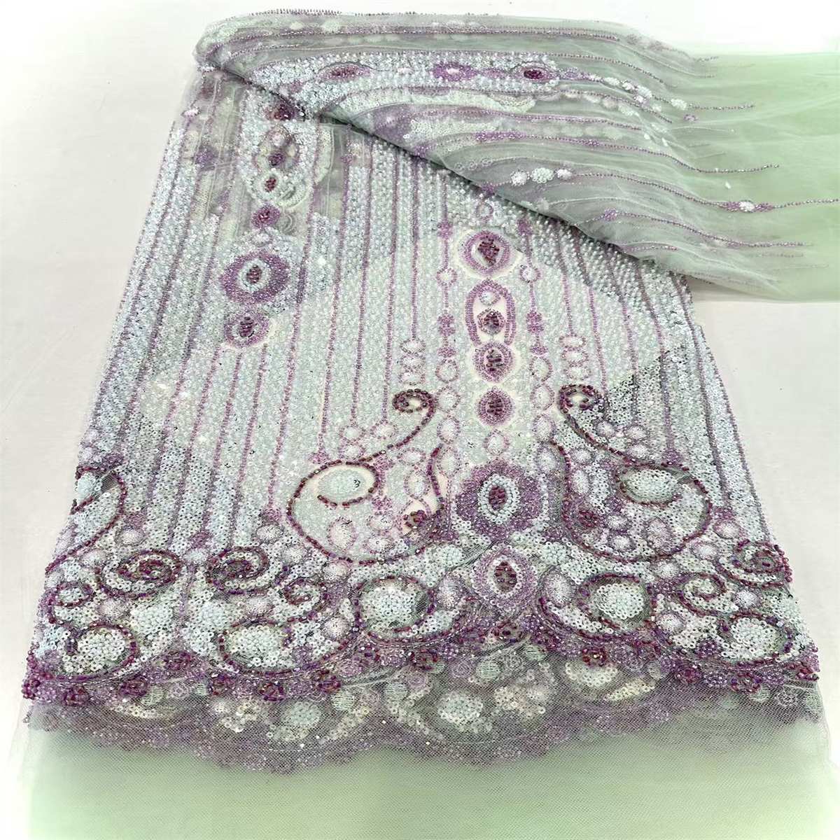 Beaded Tulle Fabric - 5 Yards | COD HN691