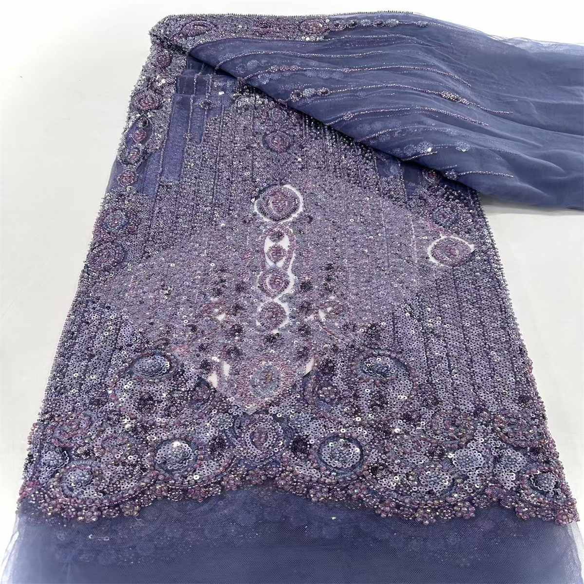 Beaded Tulle Fabric - 5 Yards | COD HN691