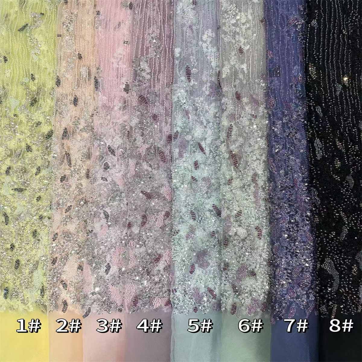 Beaded Tulle Fabric - 5 Yards | COD HN692