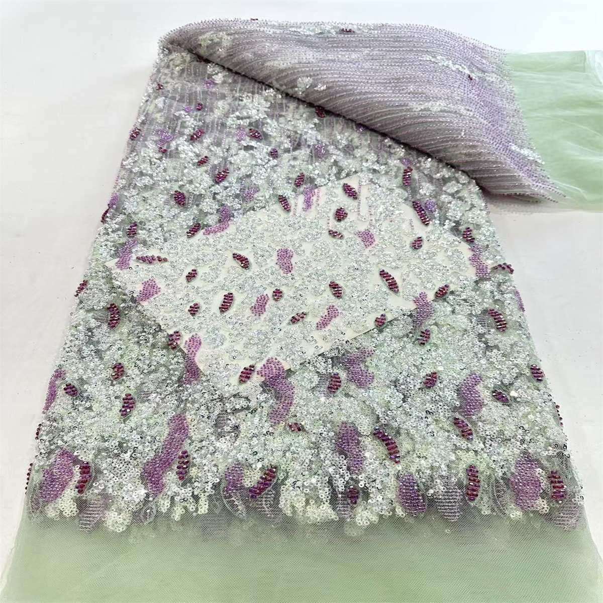 Beaded Tulle Fabric - 5 Yards | COD HN692