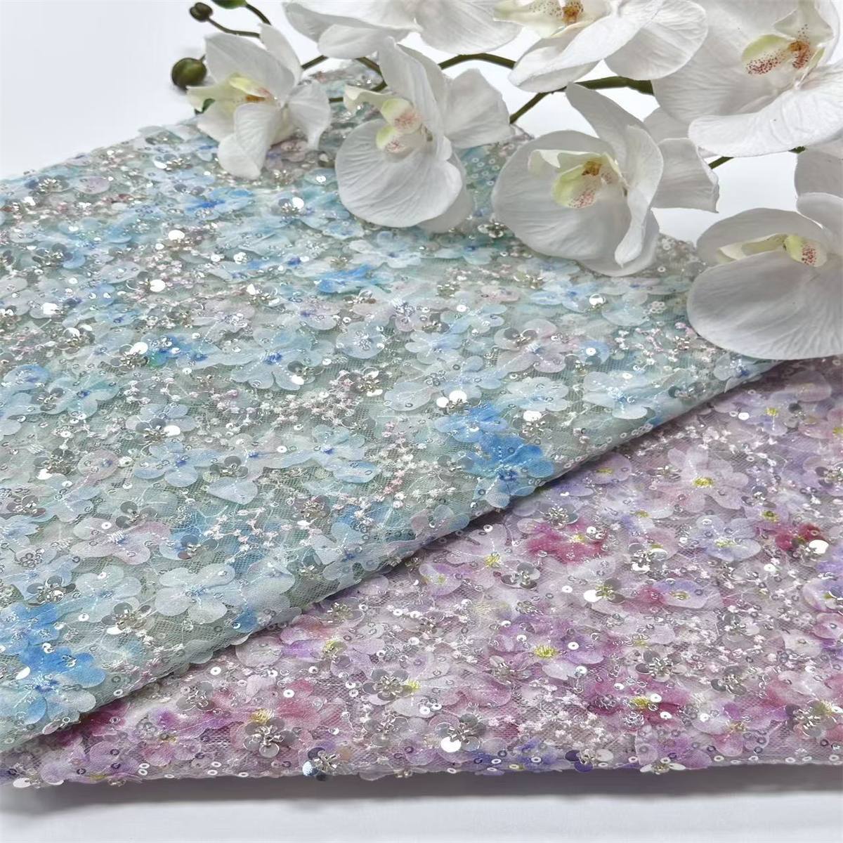 Beaded Tulle Fabric - 5 Yards | COD HN693