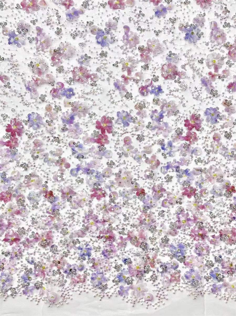 Beaded Tulle Fabric - 5 Yards | COD HN693