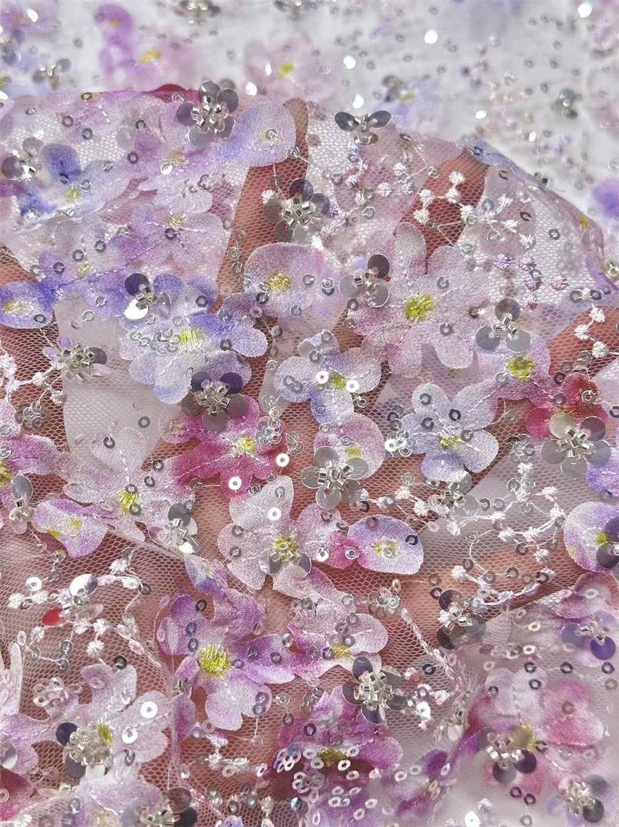 Beaded Tulle Fabric - 5 Yards | COD HN693