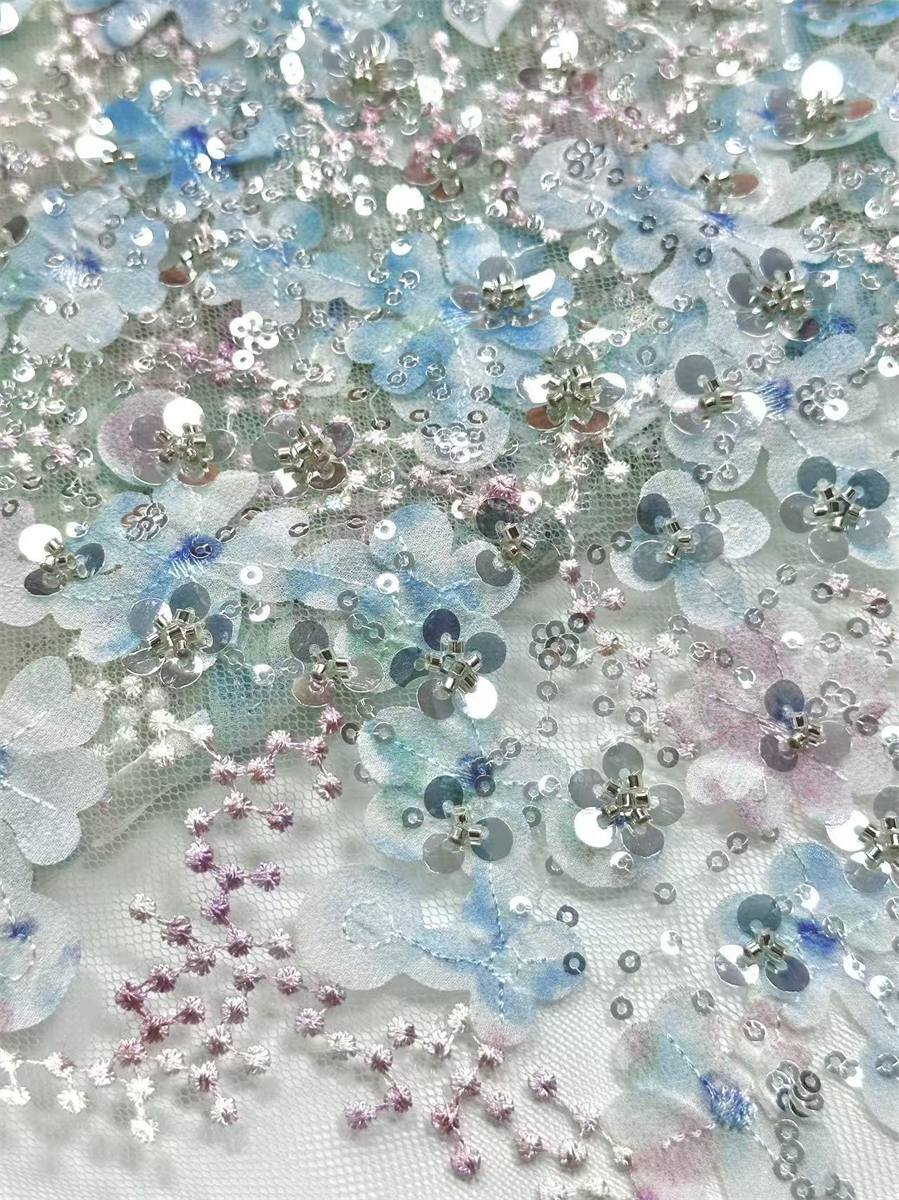 Beaded Tulle Fabric - 5 Yards | COD HN693
