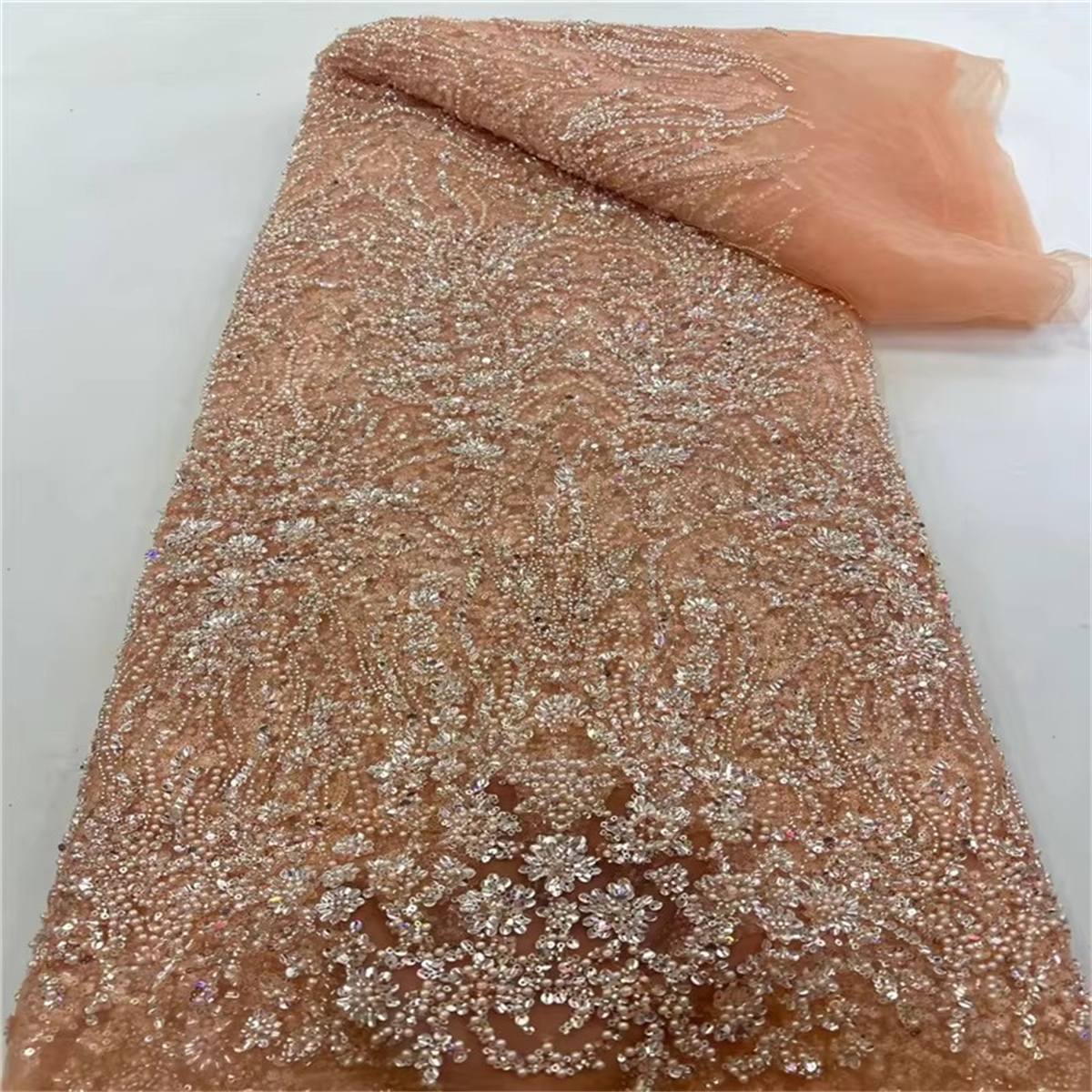 Beaded Tulle Fabric - 5 Yards | COD lil068