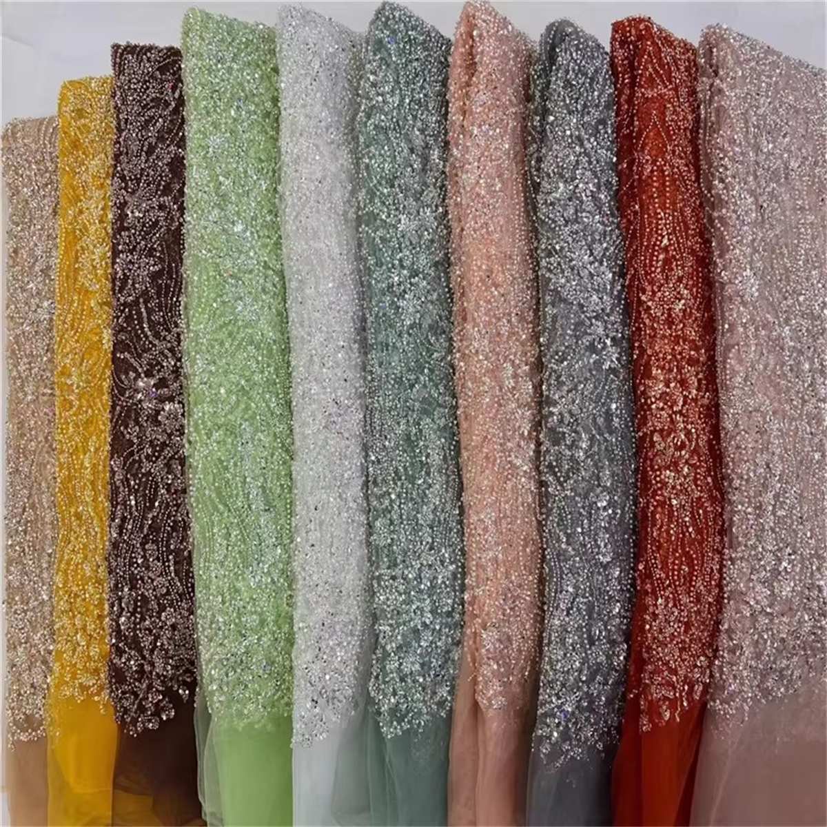 Beaded Tulle Fabric - 5 Yards | COD lil068