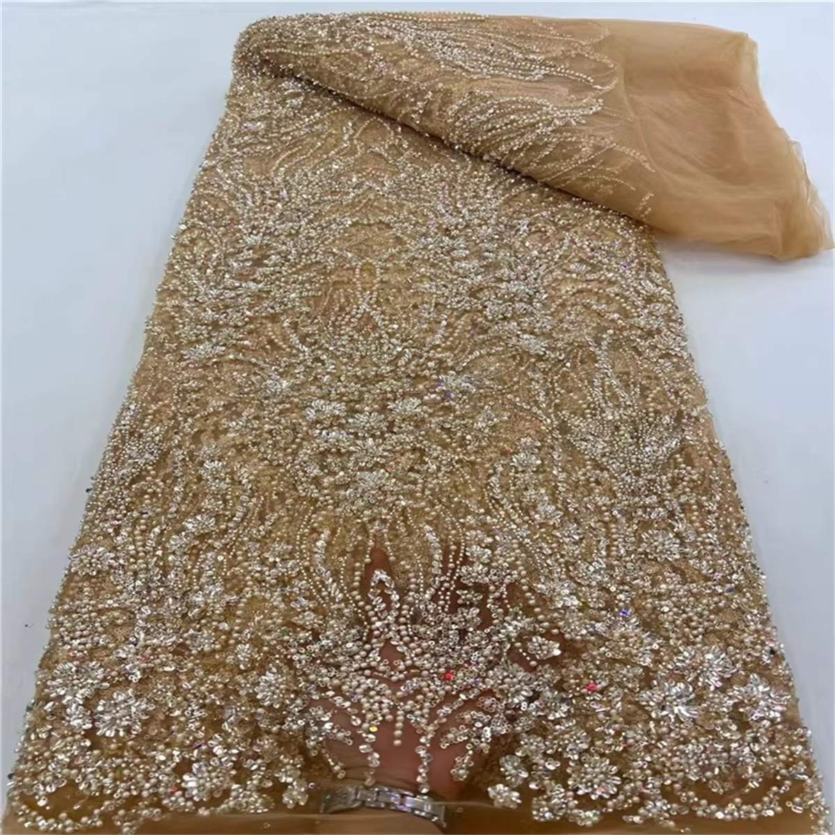Beaded Tulle Fabric - 5 Yards | COD lil068