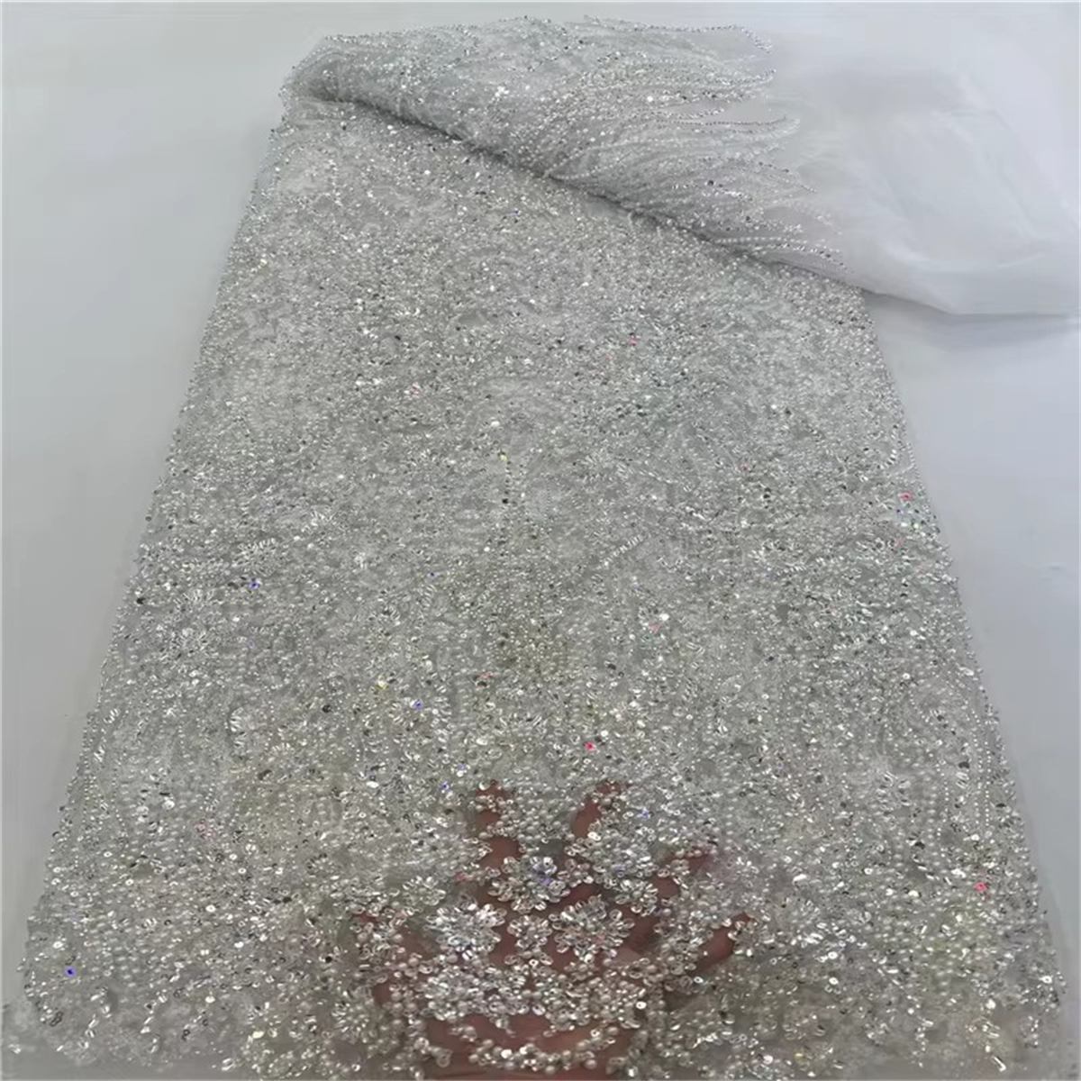 Beaded Tulle Fabric - 5 Yards | COD lil068