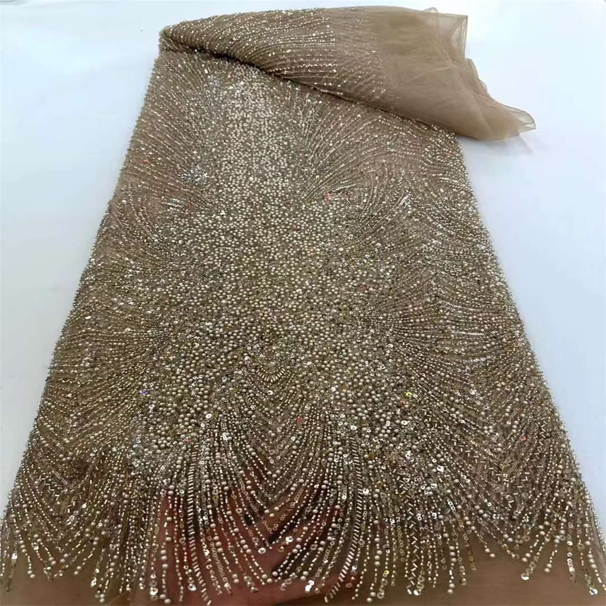 Beaded Tulle Fabric - 5 Yards | COD lil069