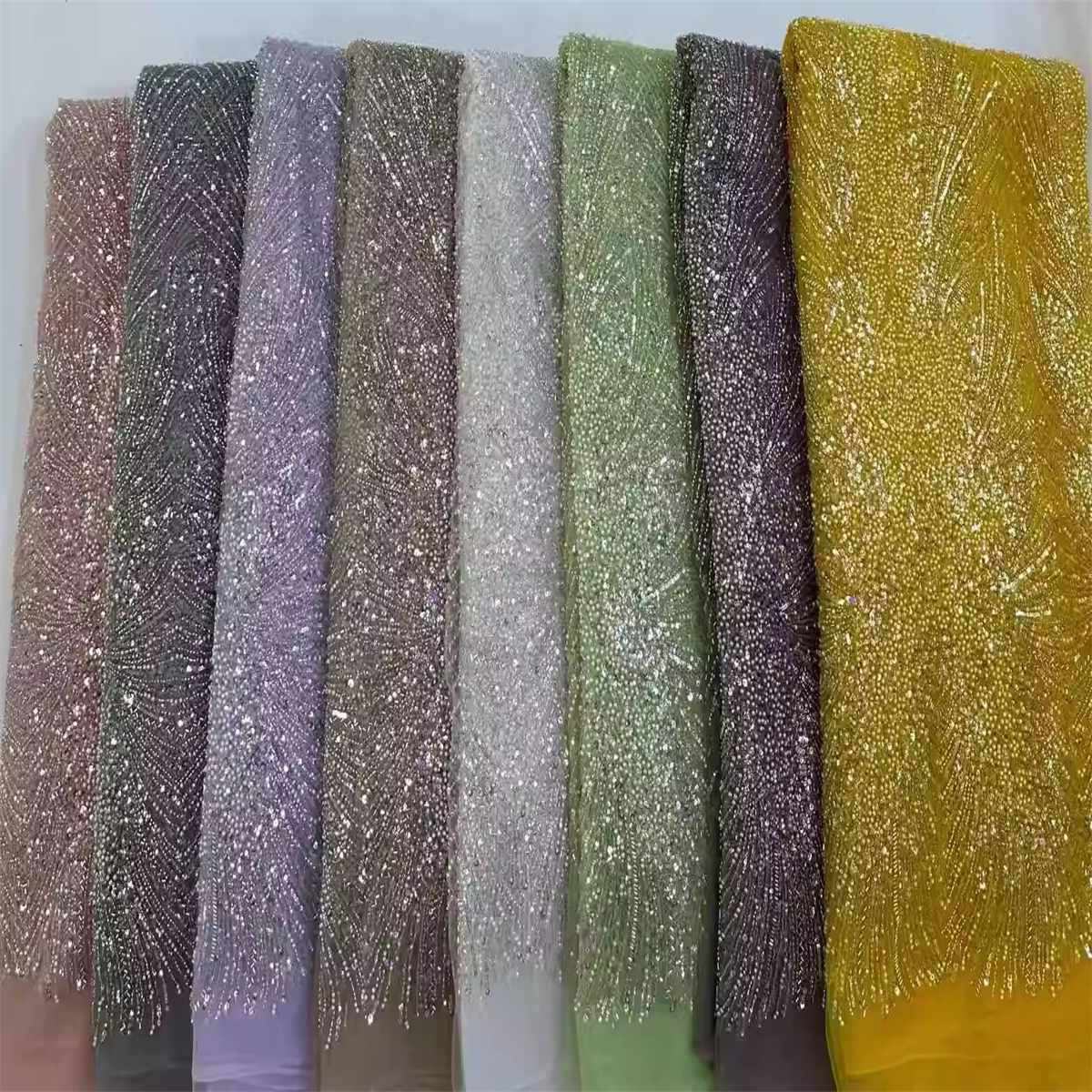 Beaded Tulle Fabric - 5 Yards | COD lil069