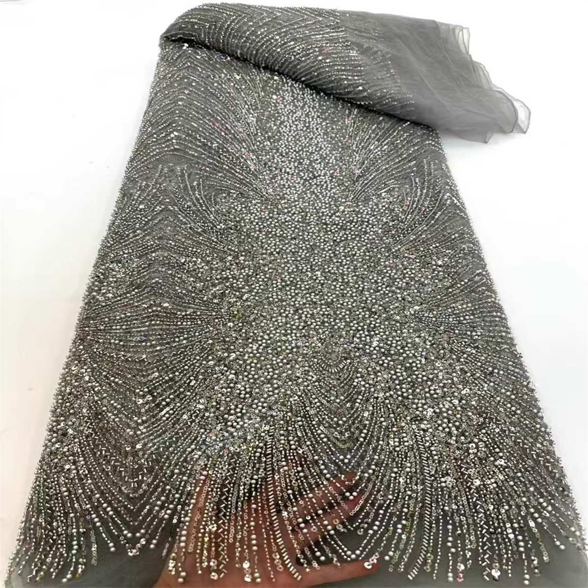 Beaded Tulle Fabric - 5 Yards | COD lil069
