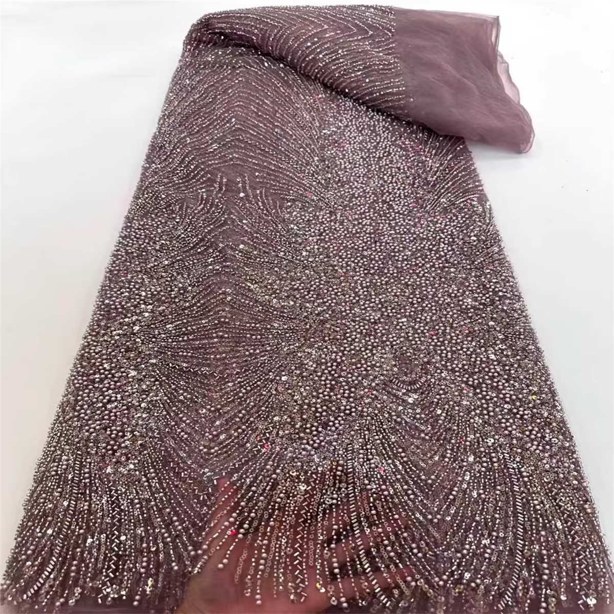 Beaded Tulle Fabric - 5 Yards | COD lil069