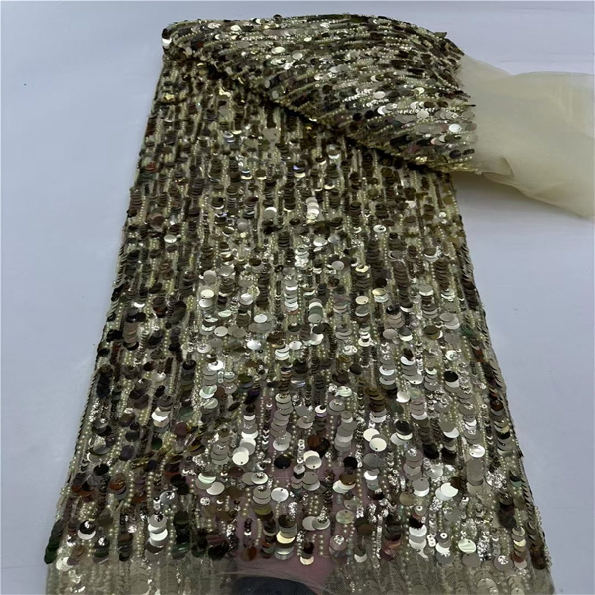 Beaded Tulle Fabric - 5 Yards lil070