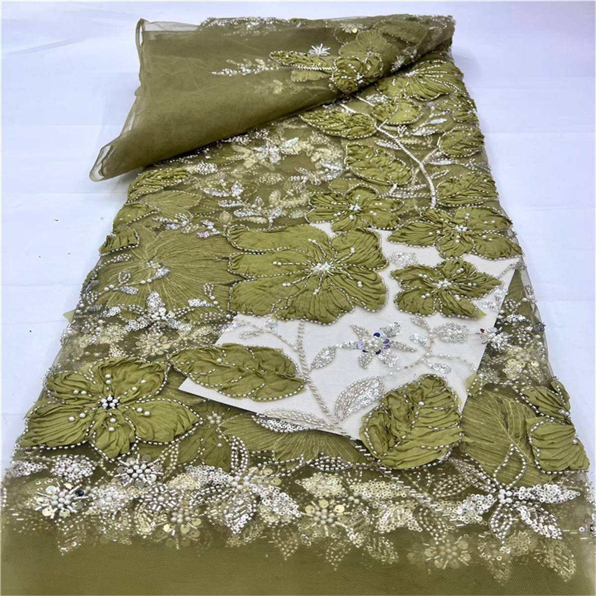 Beaded Tulle Fabric - 5 Yards | COD lil072