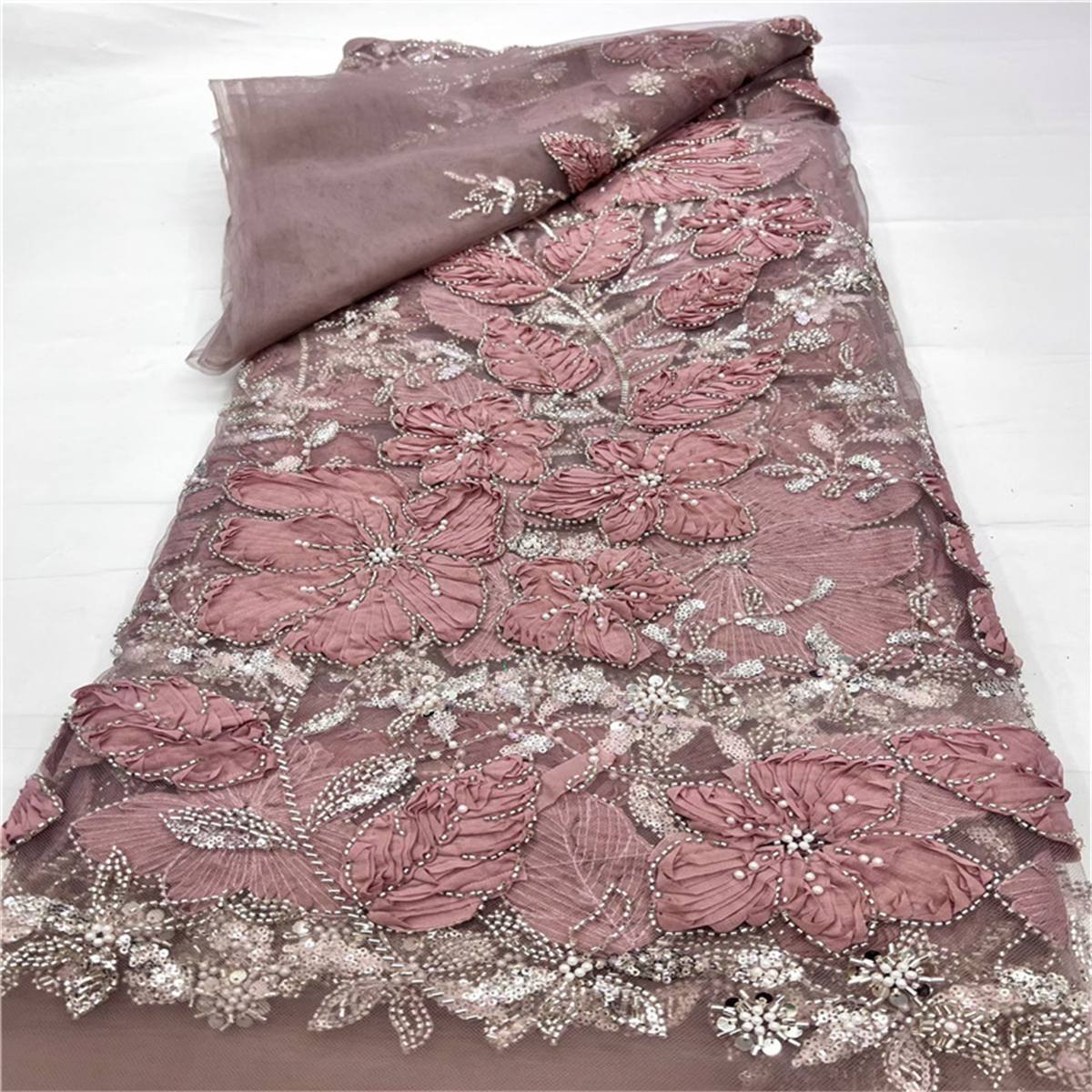 Beaded Tulle Fabric - 5 Yards | COD lil072