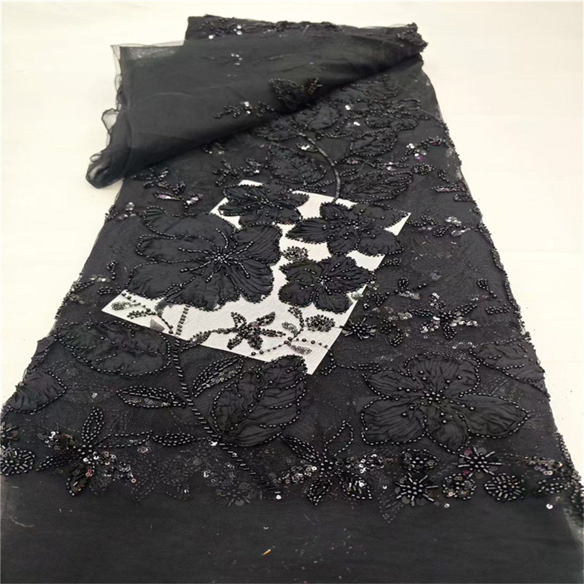 Beaded Tulle Fabric - 5 Yards | COD lil072
