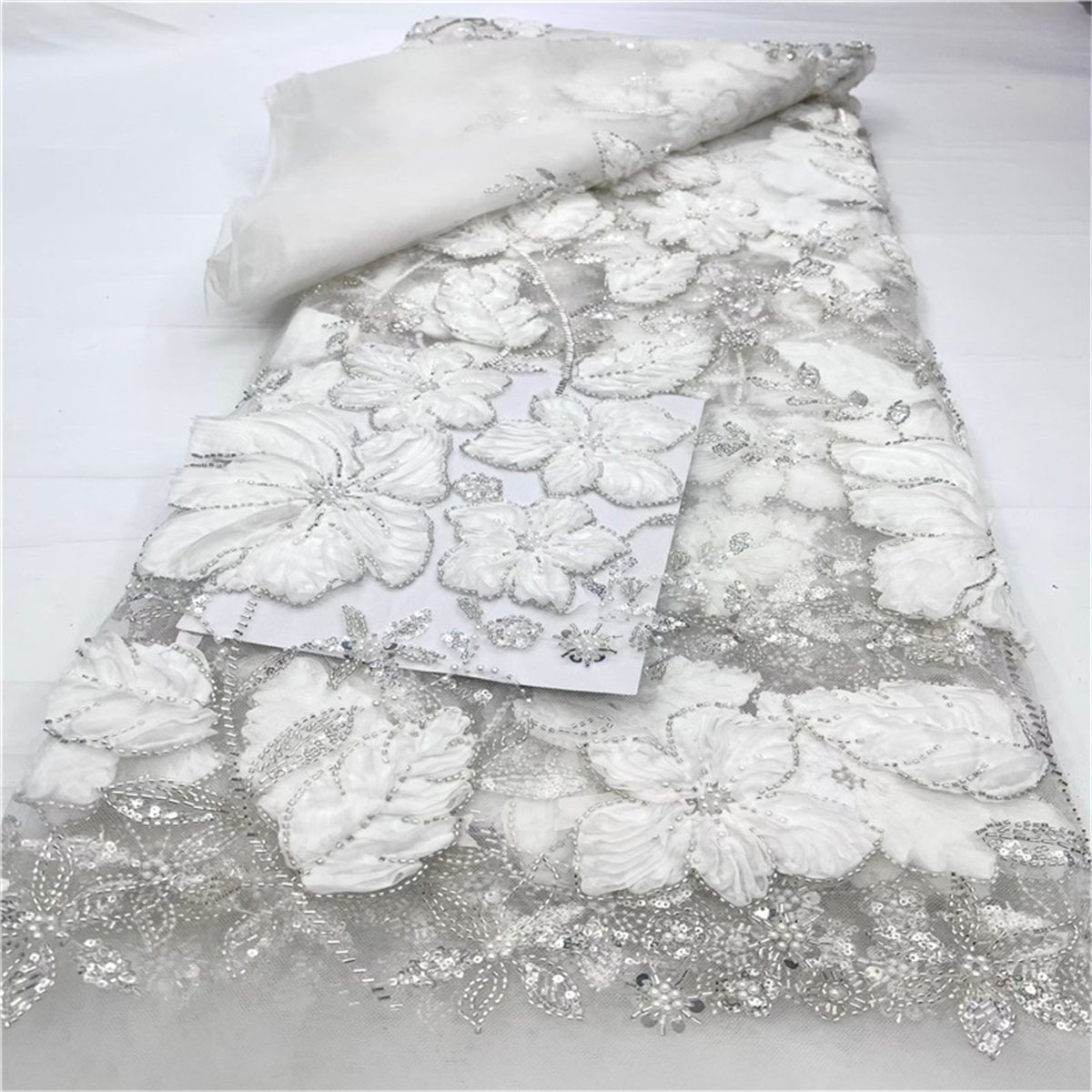 Beaded Tulle Fabric - 5 Yards | COD lil072
