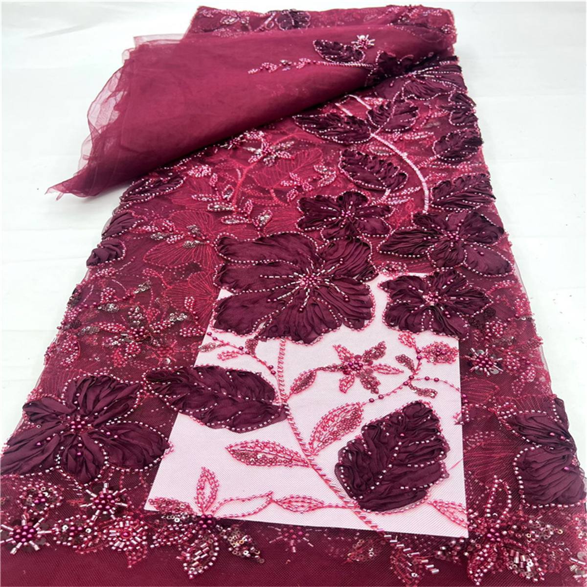 Beaded Tulle Fabric - 5 Yards | COD lil072