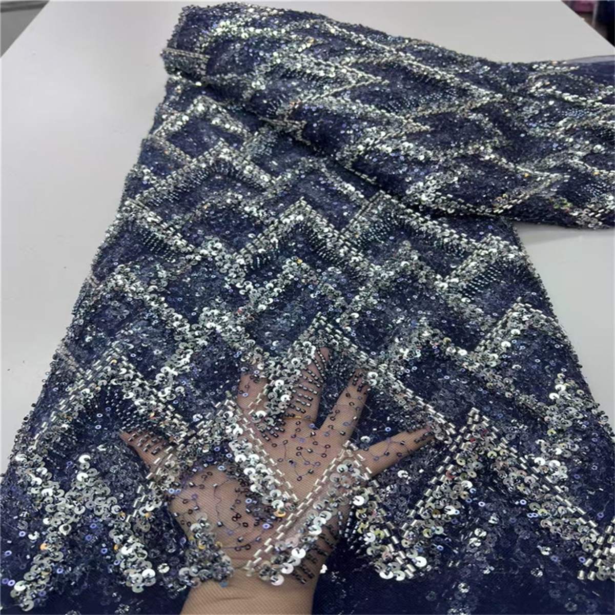Beaded Tulle Fabric - 5 Yards | COD HN