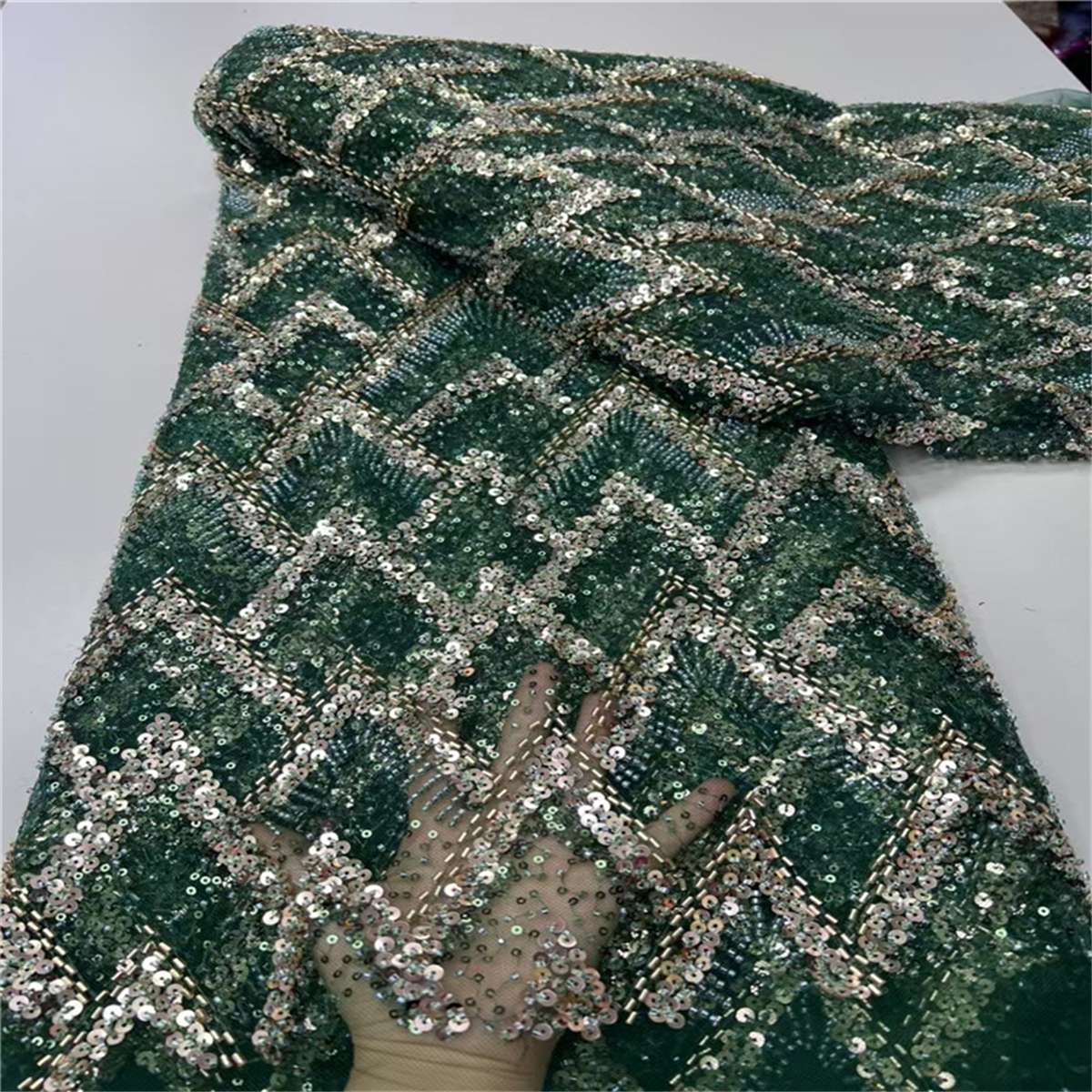 Beaded Tulle Fabric - 5 Yards | COD HN