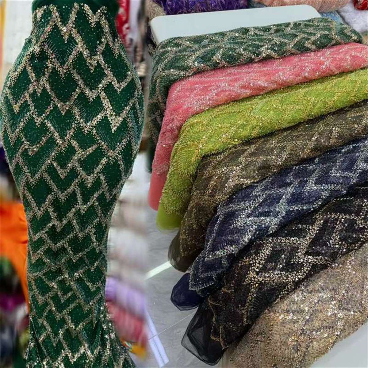 Beaded Tulle Fabric - 5 Yards | COD HN