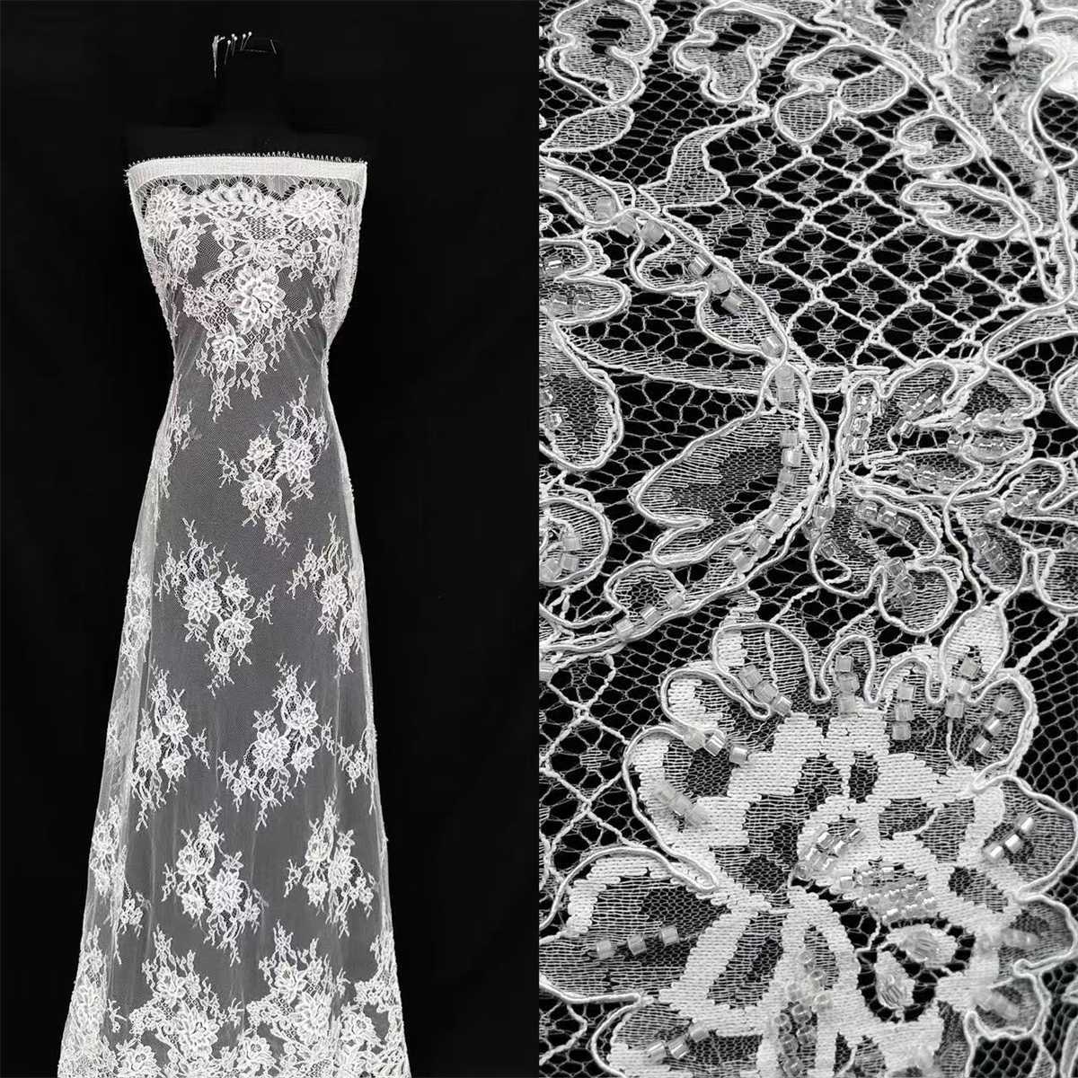 Beaded Tulle Fabric - 5 Yards | COD HN665