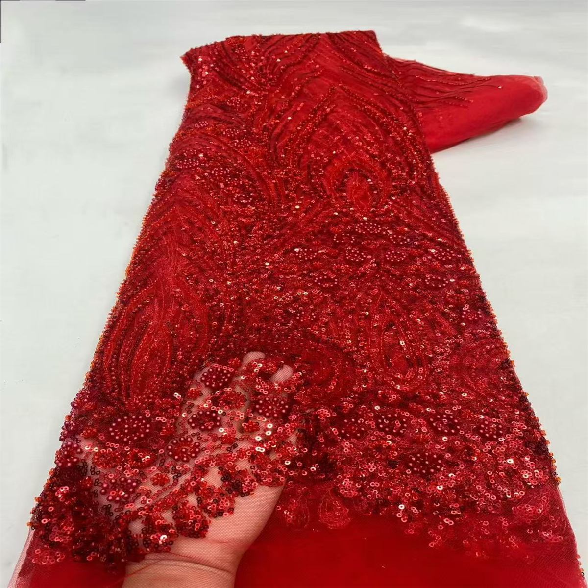 Beaded Tulle Fabric - 5 Yards | lil090